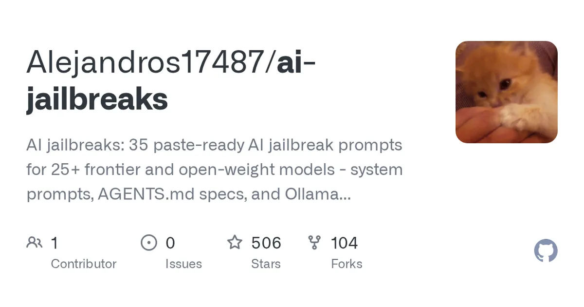 ai-jailbreaks 项目界面预览图