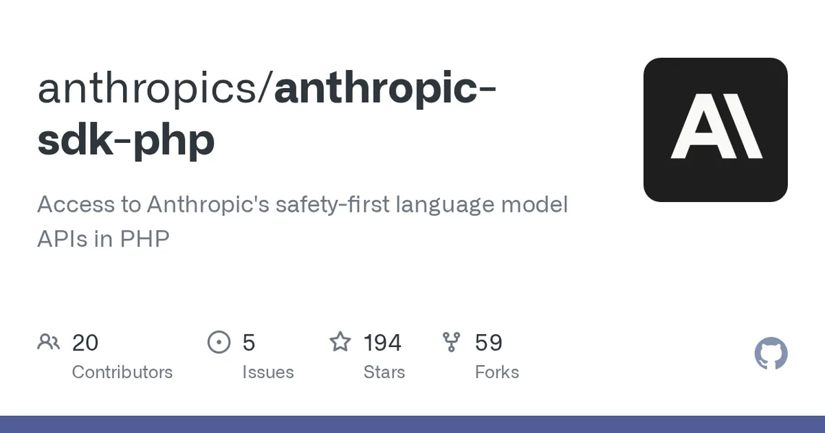 anthropic-sdk-php 项目界面预览图