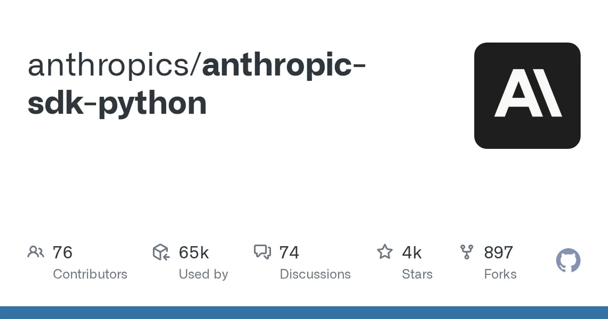 anthropic-sdk-python 项目界面预览图