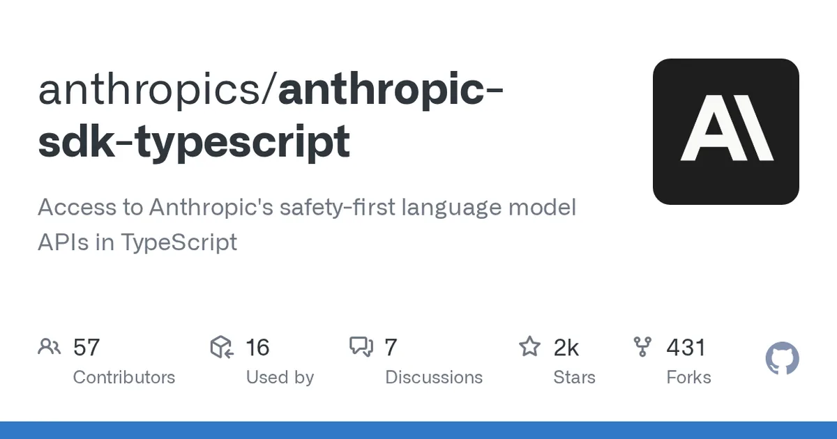 anthropic-sdk-typescript 项目界面预览图