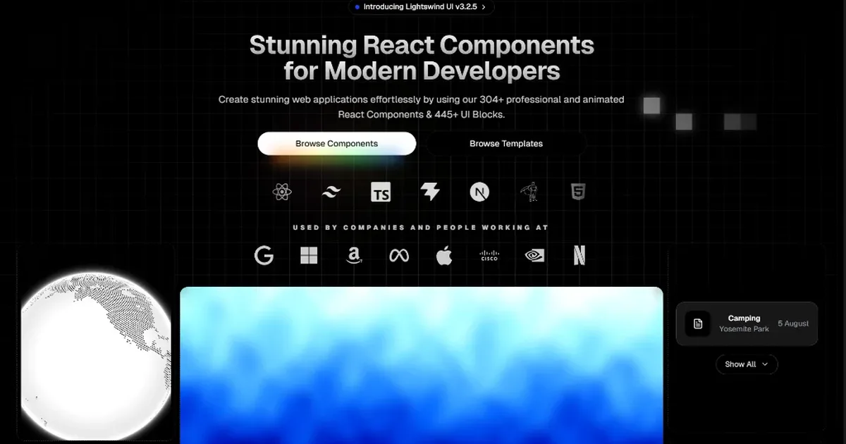 Lightswind-UI-Library 项目界面预览图