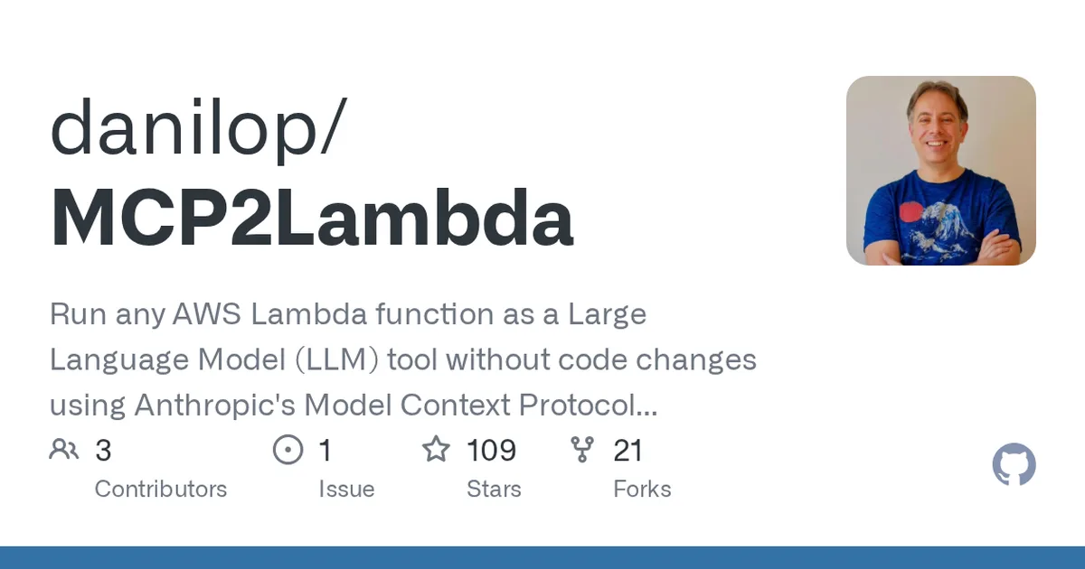 MCP2Lambda 项目界面预览图