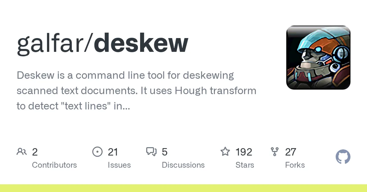 deskew 项目界面预览图