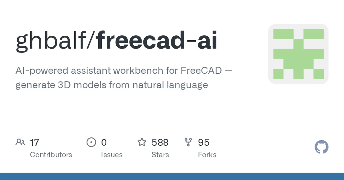 freecad-ai 项目界面预览图