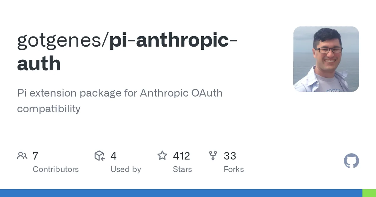 pi-anthropic-auth 项目界面预览图