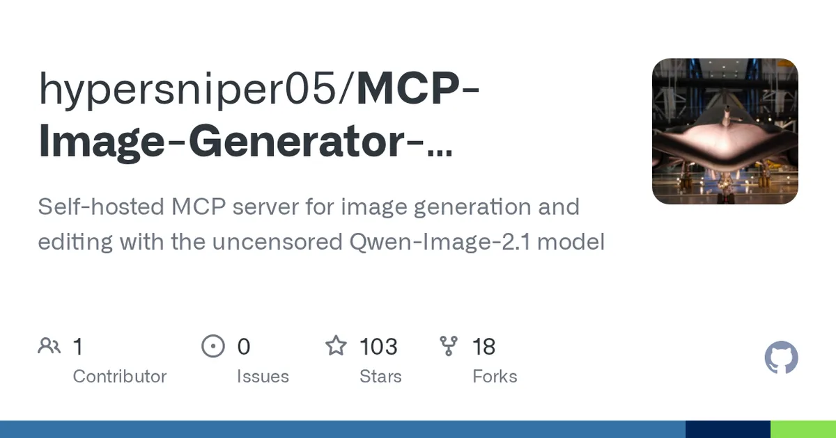 MCP-Image-Generator-Uncensored 项目界面预览图