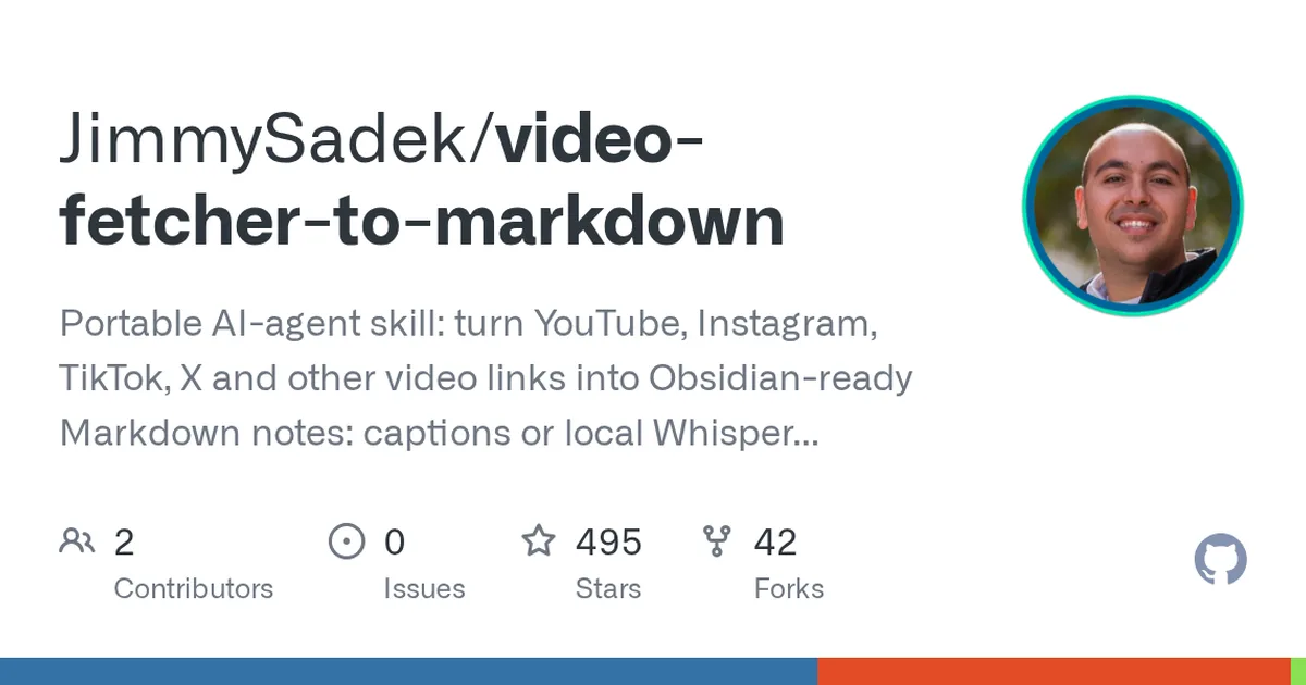 video-fetcher-to-markdown 项目界面预览图