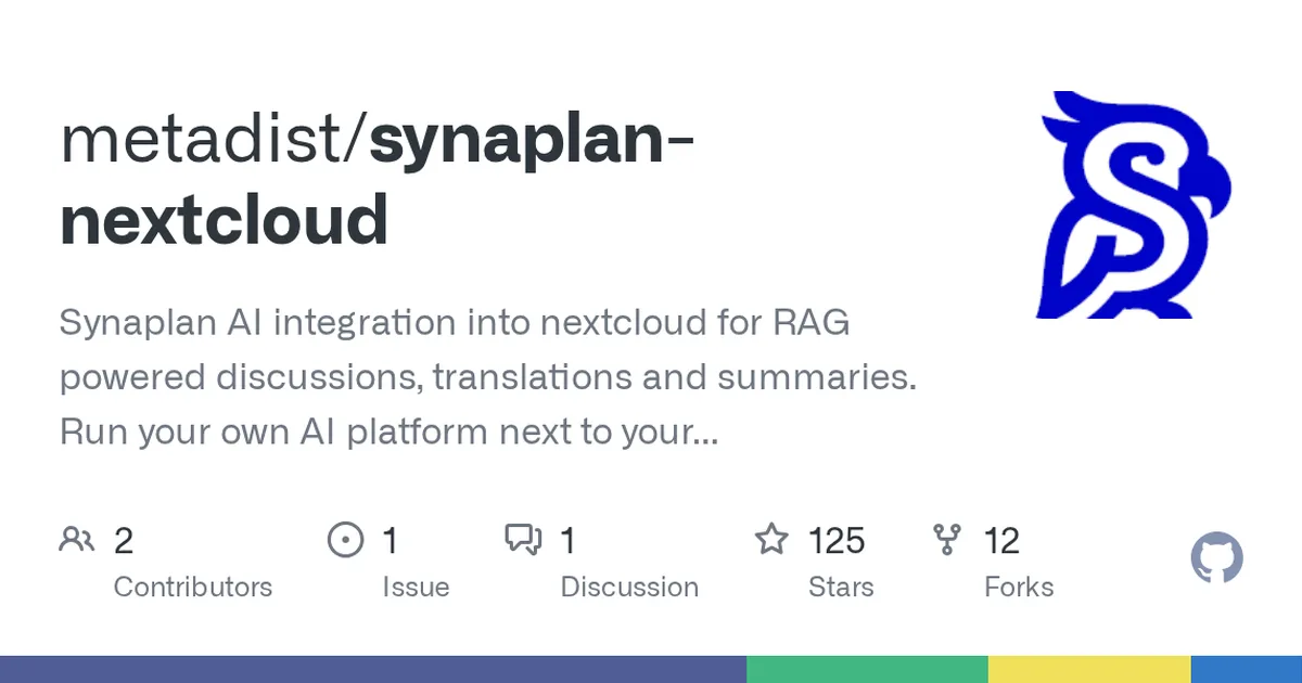 synaplan-nextcloud 项目界面预览图