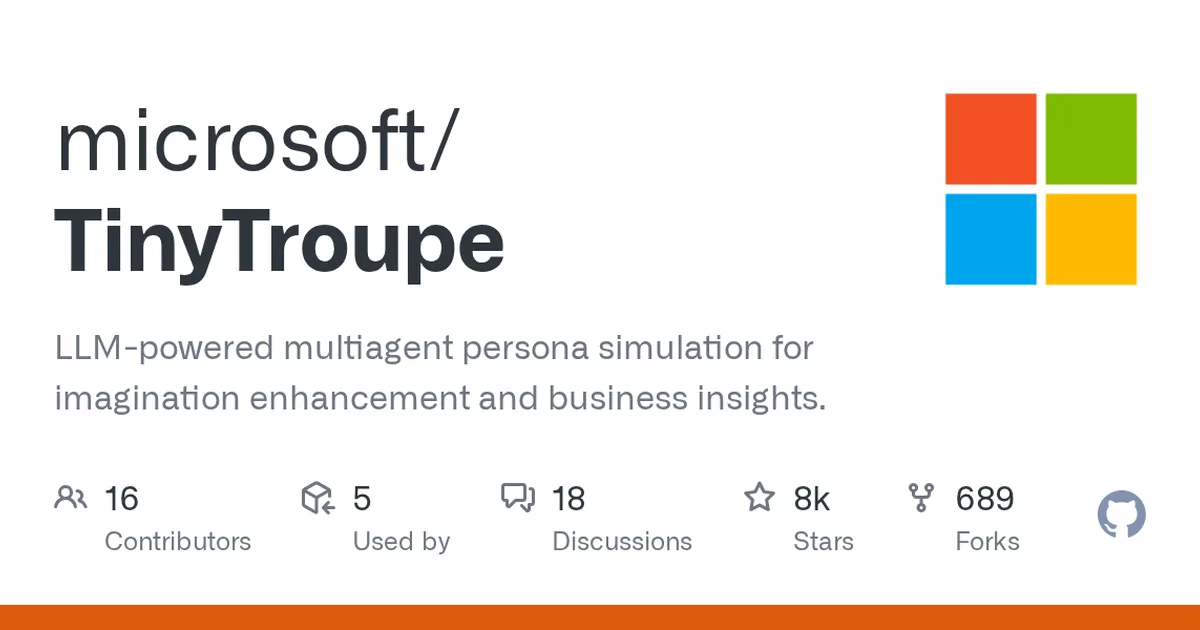 TinyTroupe 项目界面预览图
