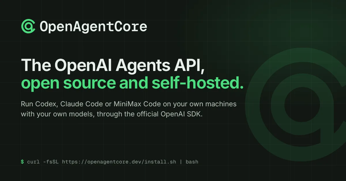 OpenAgentCore 项目界面预览图