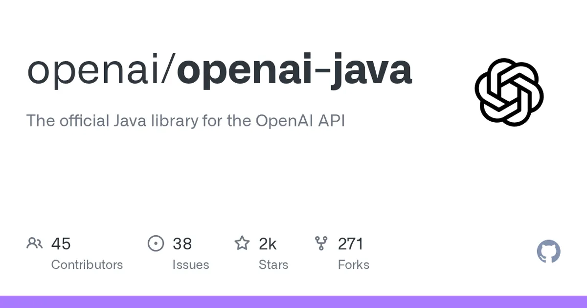 openai-java 项目界面预览图