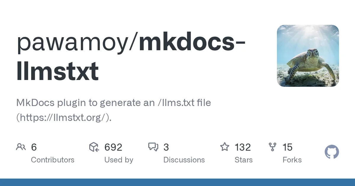 mkdocs-llmstxt 项目界面预览图