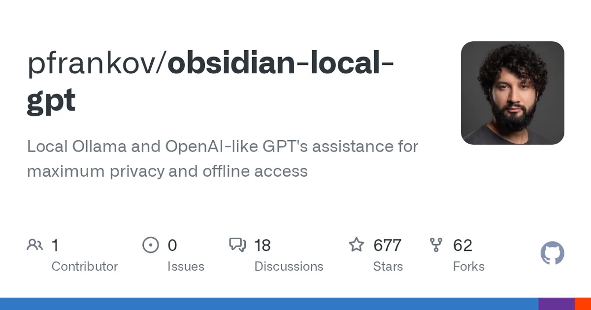 obsidian-local-gpt 项目界面预览图