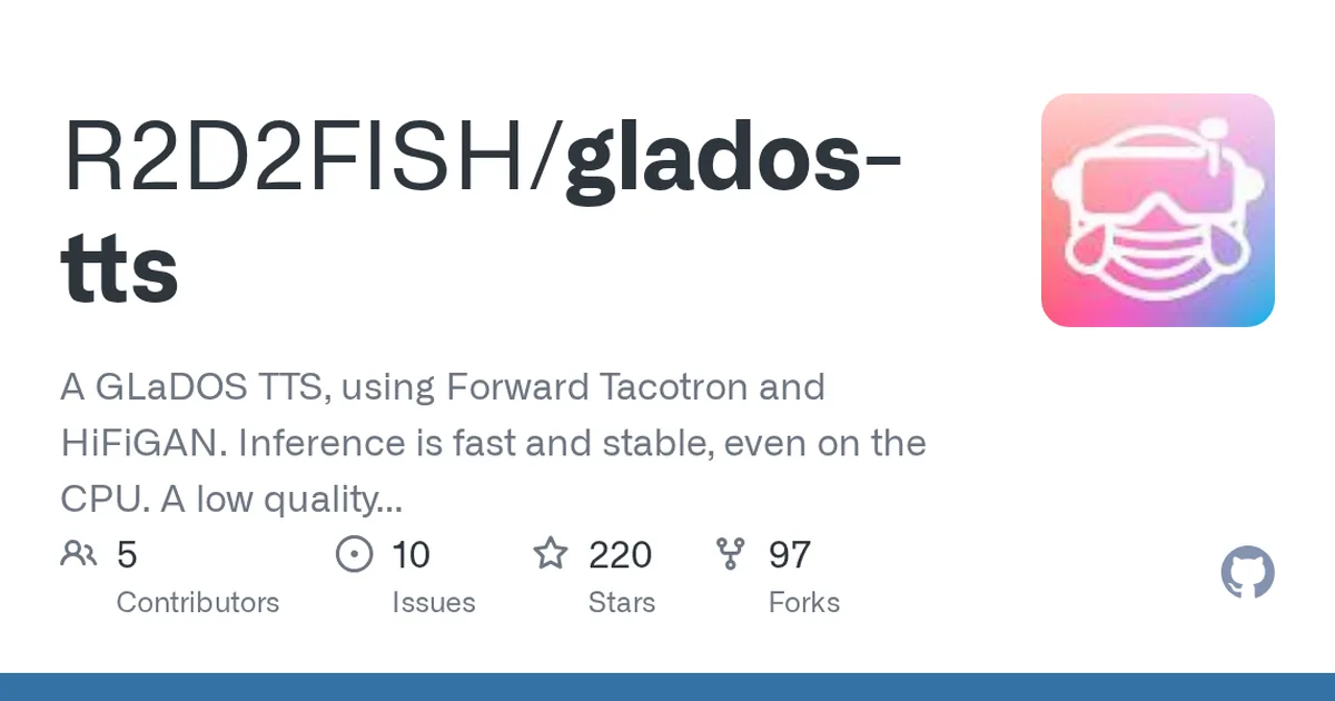 glados-tts 项目界面预览图