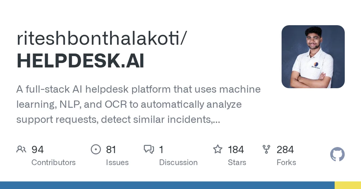 HELPDESK.AI 项目界面预览图
