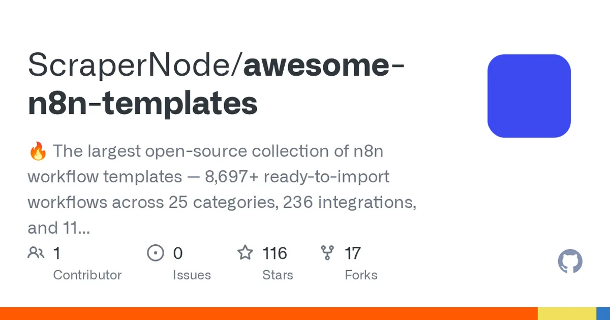 awesome-n8n-templates 项目界面预览图