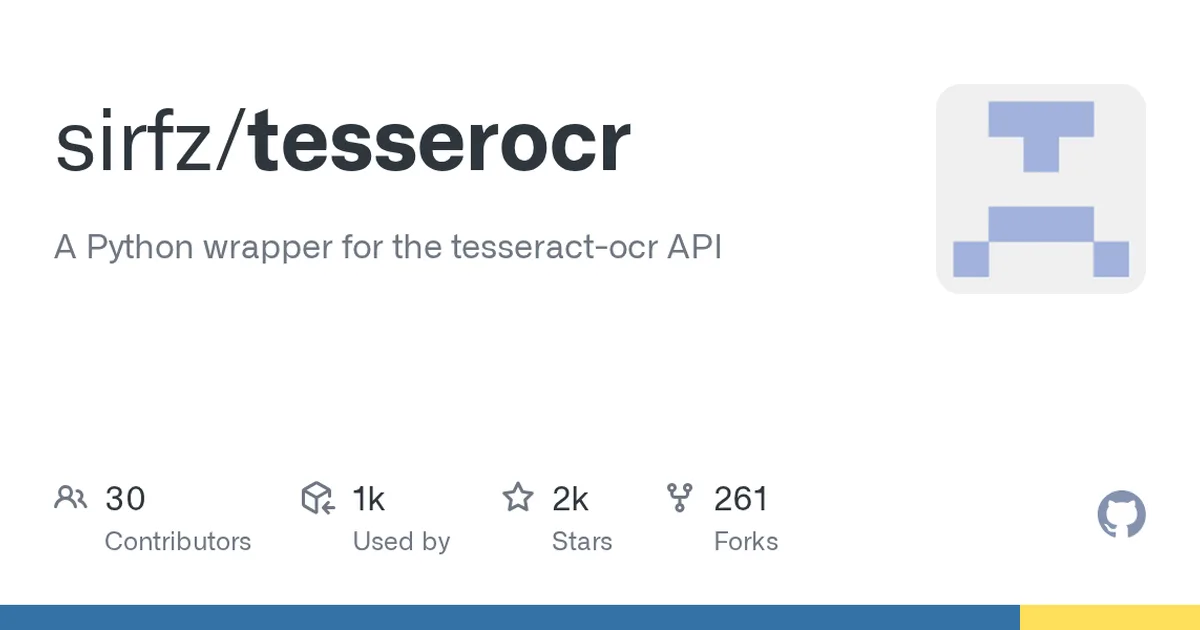 tesserocr 项目界面预览图